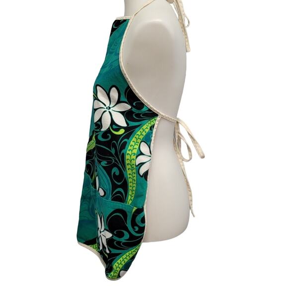 Local Design Made In Hawaii Womens Reversible Floral Craft Apron w Pockets - Picture 4 of 8